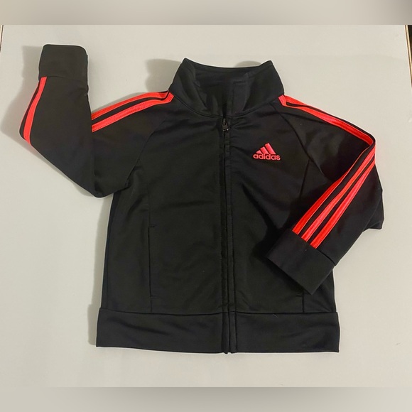 ADIDAS Little Girls Track Suit In Coral Neon Pink Size 18 Months. - Picture 3 of 6